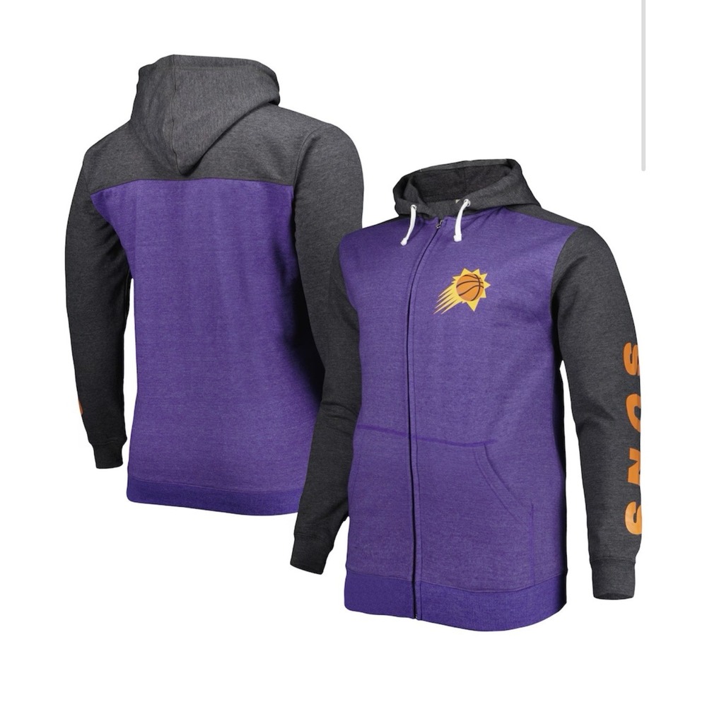 Phoenix Suns Men's Fanatics  Full Zip Hoodie Purple/black Size 2XL NWT